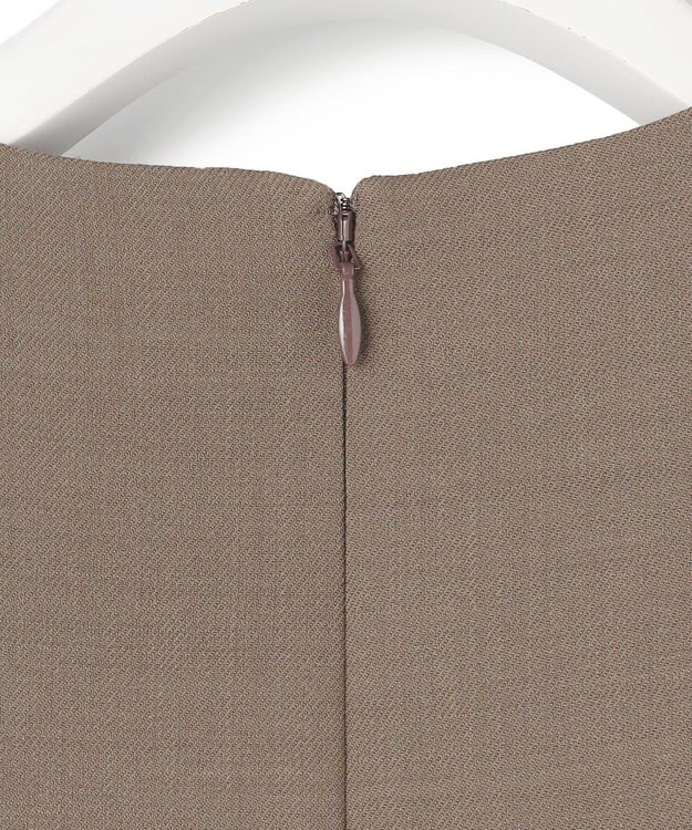 ICB 【UVカット・洗える】ウール2WAYストレッチ 長袖ワンピース モカ