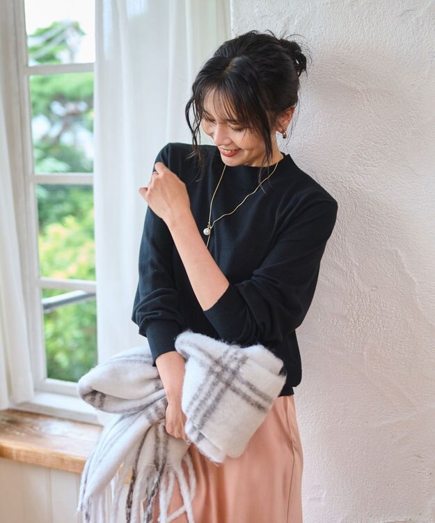 WEGO 【WEB限定/25年秋冬新作/洗濯OK/毛玉レス】ハイネックプルオーバー ブラック