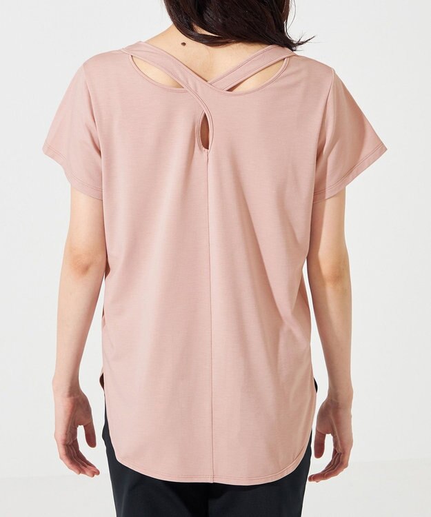 Chacott Chacott BALANCE バッククロスアクセントTシャツ グレイッシュローズ