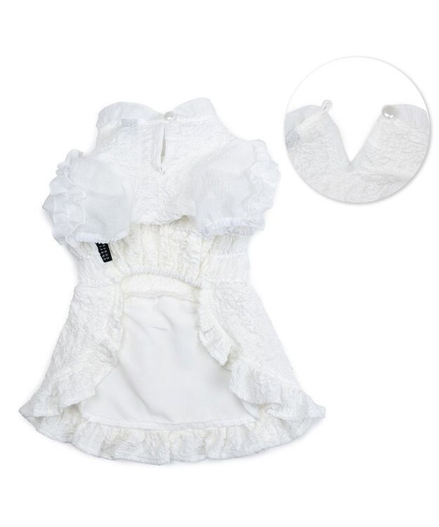 PET PARADISE cherircouture くしゅくしゅ ワンピース 小型犬 ホワイト