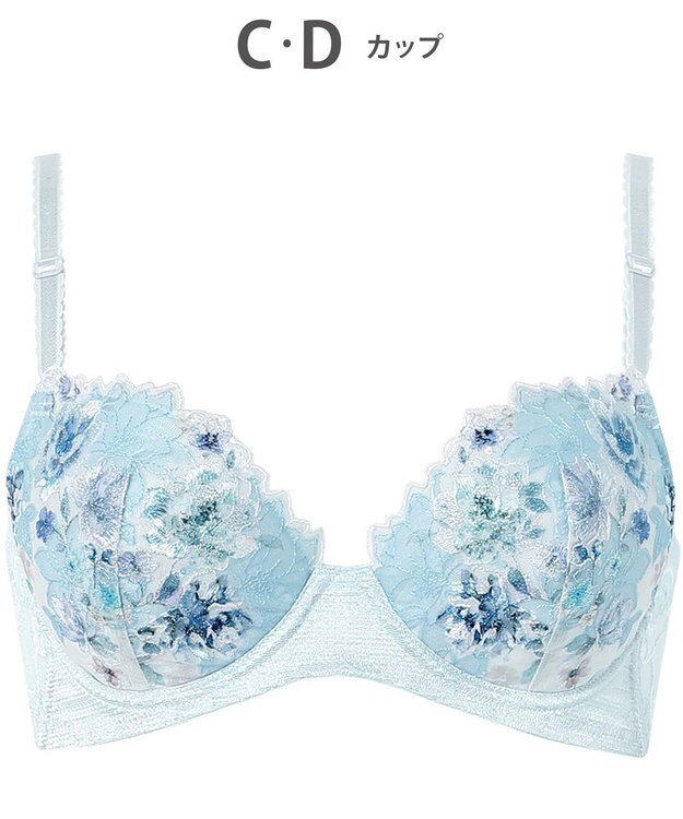 Wing ブラジャー 背中の段差をスムージング 脇高設計 胸ふっくら 【後ろ姿きれいブラ】 ブラ KB2721 ウイング／ワコール ブルー