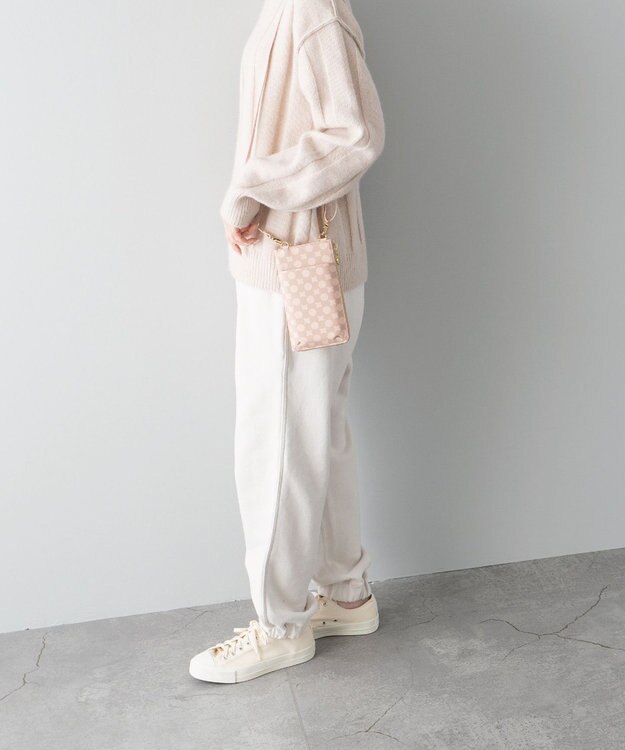 MIYABIYA La quoh with kirakaracho 南蛮七宝プリントレザー スマホポシェット 鴇色(ピンク)