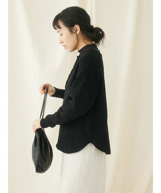 CRAFT STANDARD BOUTIQUE ７Ｇモールニット　ヘンリーＰＯ　Ｌ／Ｓ Black
