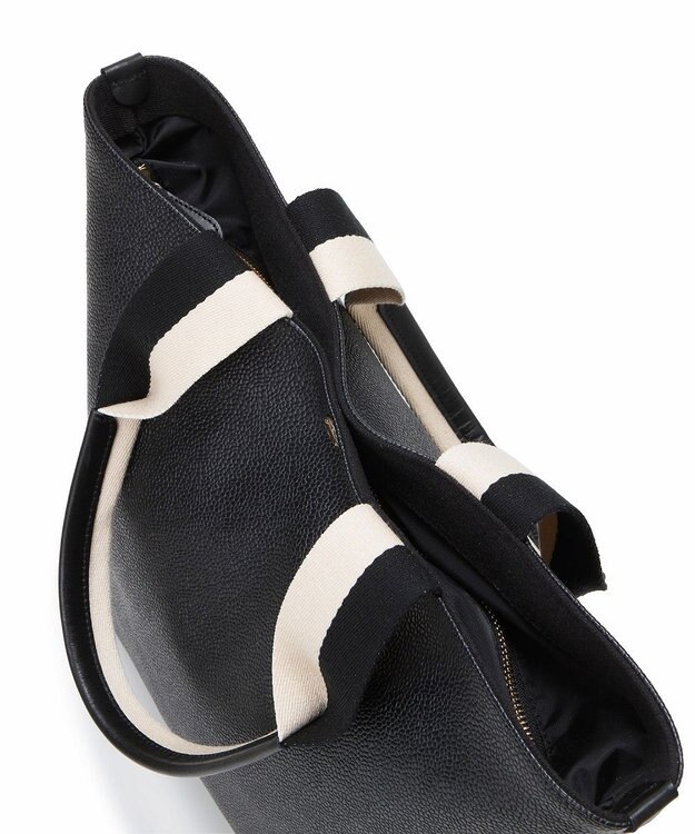 TOPKAPI 【Breath TOPKAPI】SCOTCH GRAIN スコッチグレイン プレーン 2トーンテープ ロングハンドル トートバッグ L ブラック