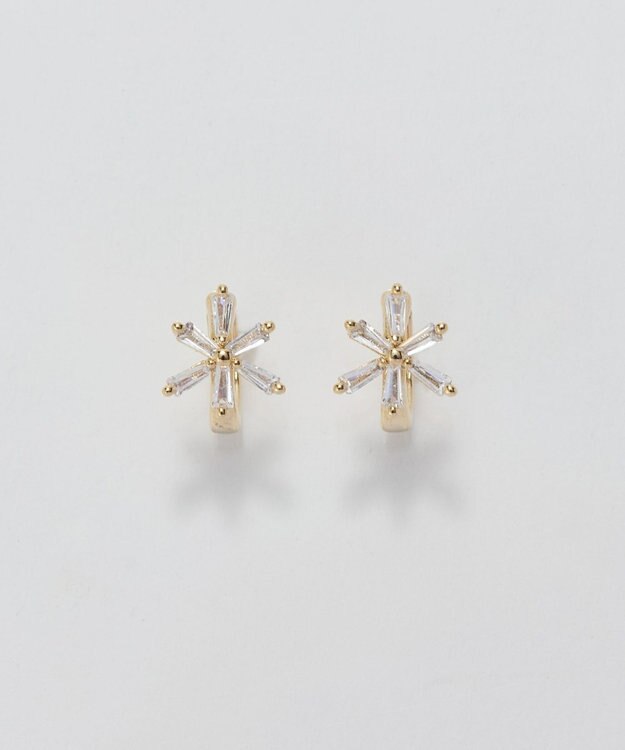 Phoebe ワンタッチスノーフラークフープピアス ゴールド