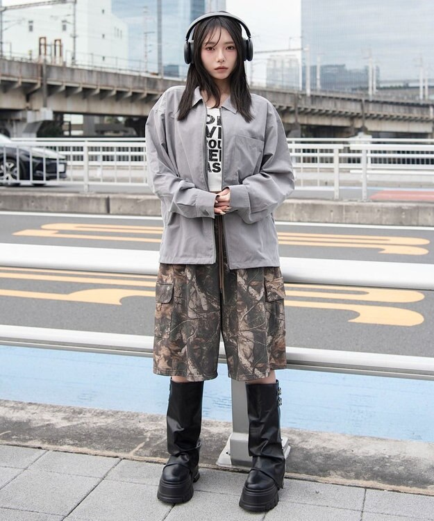 WEGO 【ユニセックス着用ITEM】フェイクスウェードシャツジャケット グレー