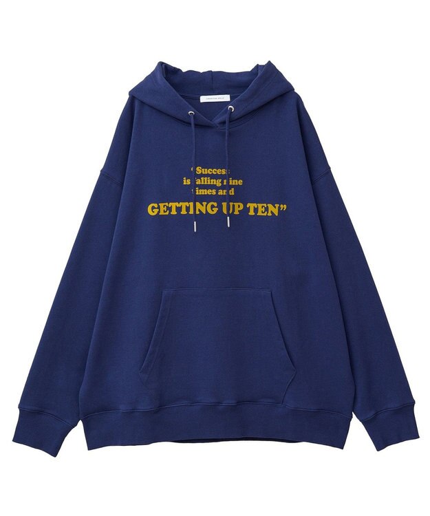 AMERICAN HOLIC フロッキーロゴプリント裏毛パーカー Navy