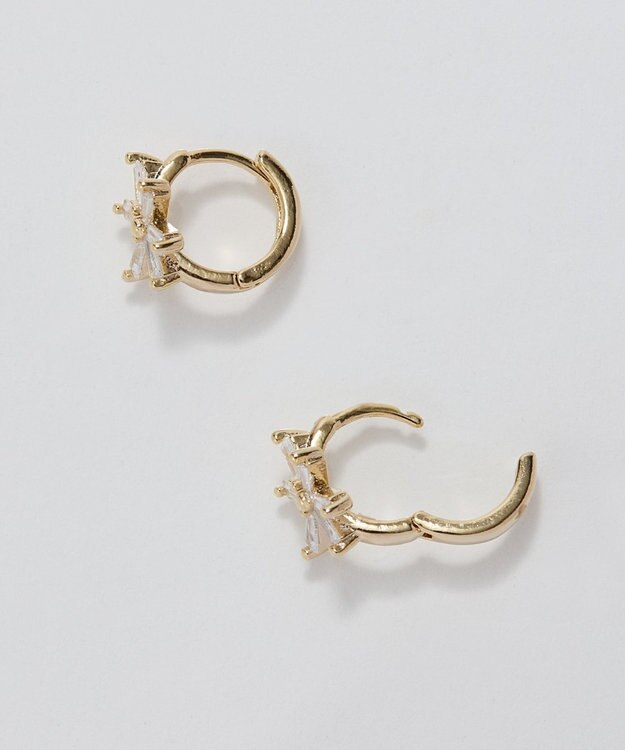 Phoebe ワンタッチスノーフラークフープピアス ゴールド