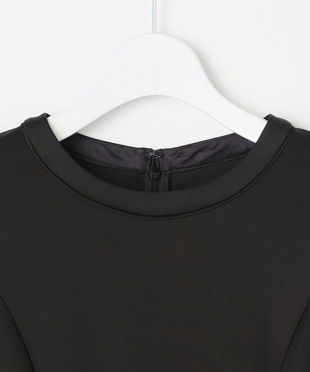 ANY SIS 【洗える】ベルスリーブナロー ドレス ブラック