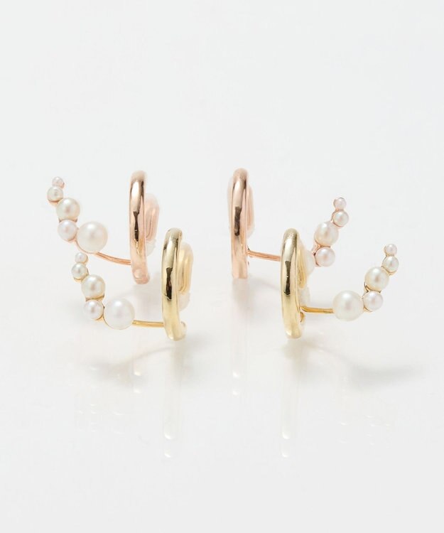 Phoebe 【痛くないシリーズ】ミルキーウェイパールフロートライトフィットイヤリング　ゴールド ゴールド