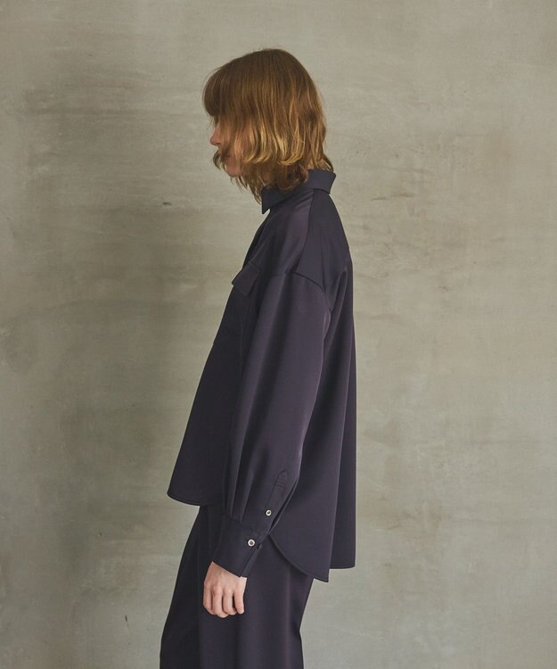 GRACE CONTINENTAL トリアセカルゼシャツ ネイビー