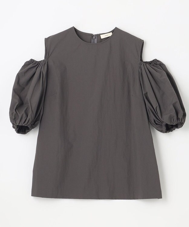 NAVE 【Nave　撥水機能・UVカット・透湿・接触冷感】ナイロンワッシャー ブラウス グレー系