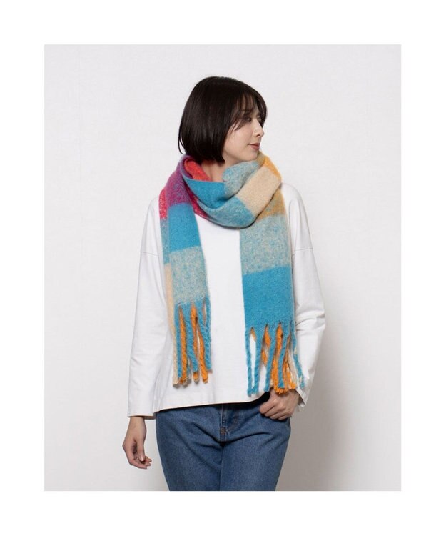 UNBILLION カシュネ cache nez / リサイクルポリブロックチェックストール ミックス