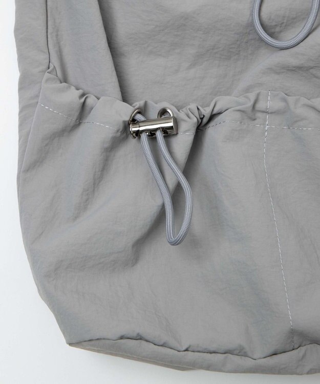 WEGO ナイロン巾着ショルダー ライトグレー