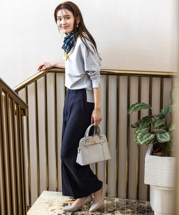 ANY SIS フラワー スカーフ ネイビーベース