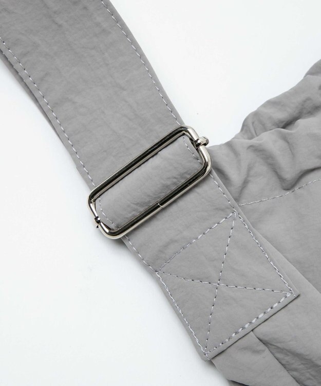 WEGO ナイロン巾着ショルダー ライトグレー