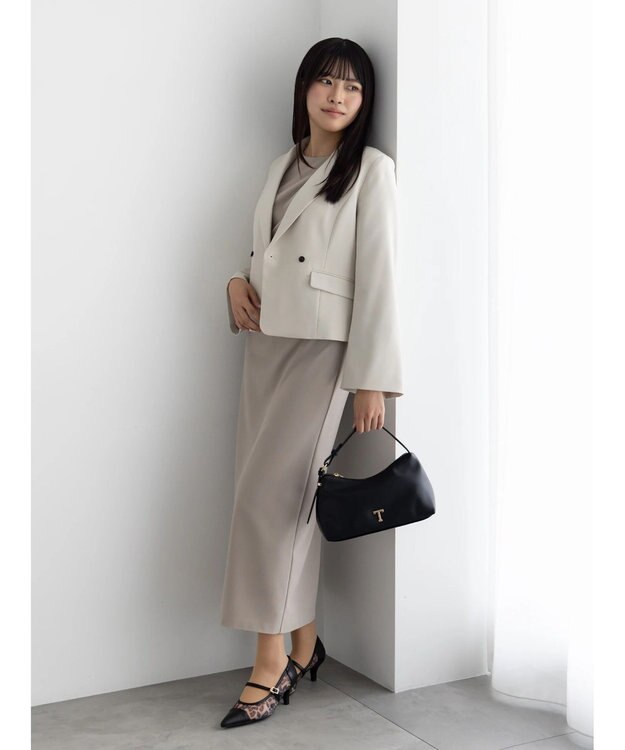 Te chichi フレア袖クロップトテーラードジャケット【AOYAMA FASHION ASSOCIATION × Te chichi】 ベージュ