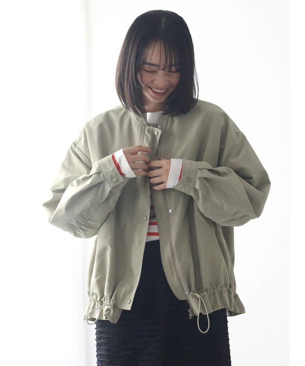 Green Parks 撥水加工　裾ドロストブルゾン Khaki