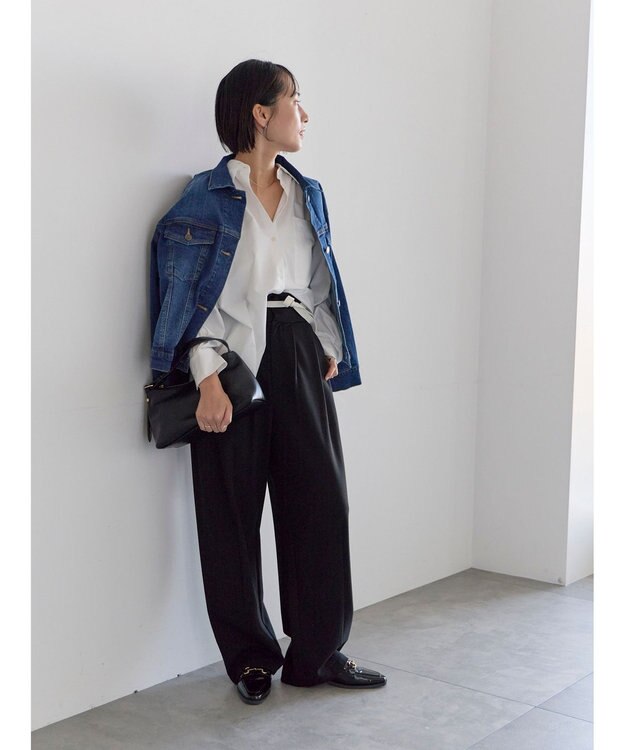 Te chichi ポイント刺繍シャツ オフホワイト