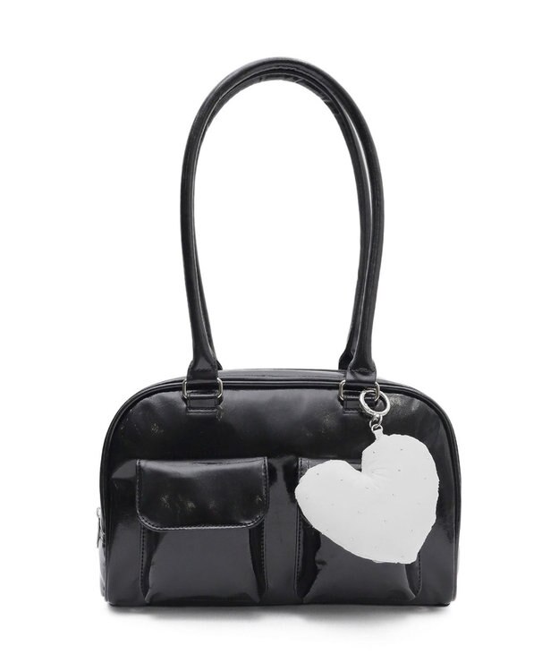 WEGO 【痛バ＆推し活】チャーム付きボストン痛バッグ ブラック