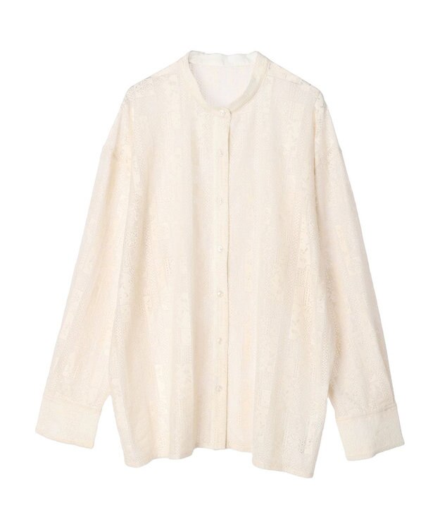 Green Parks 総レースシャツ Natural