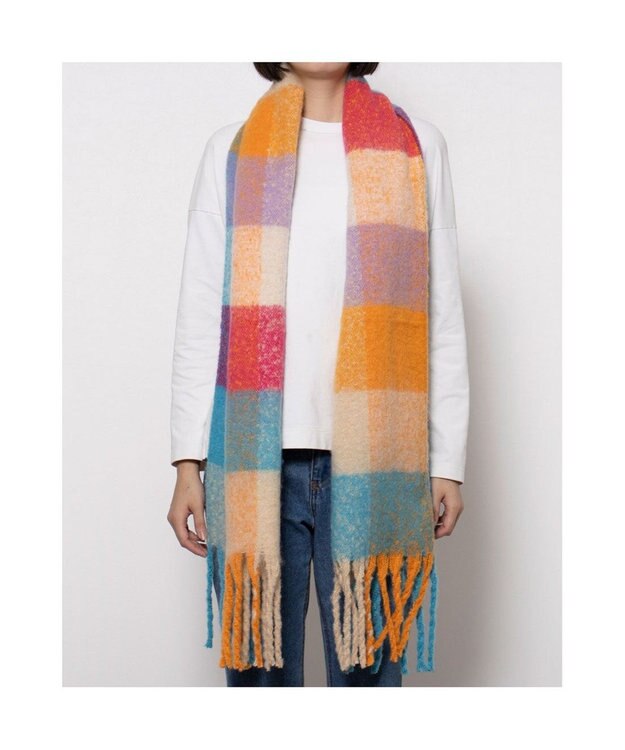 UNBILLION カシュネ cache nez / リサイクルポリブロックチェックストール ミックス