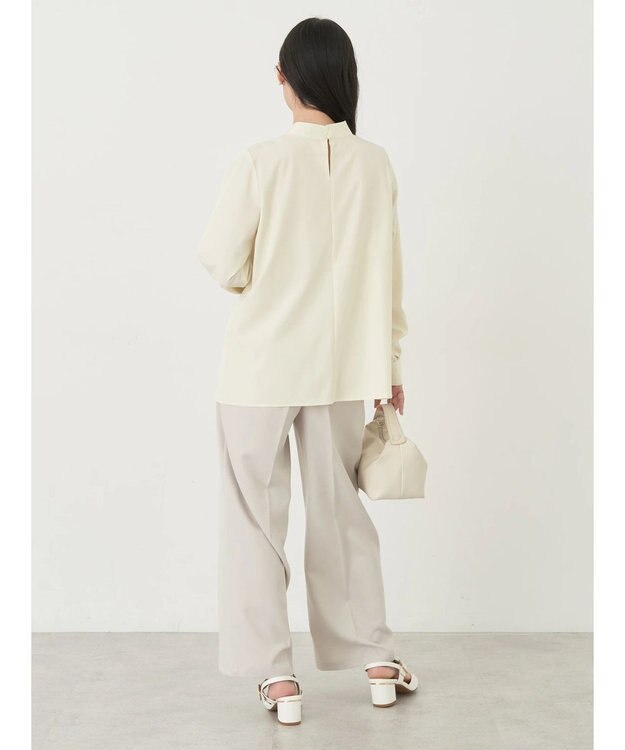 earth music&ecology パールタックブラウス Yellow