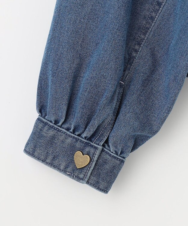 ANY KIDS フリル 襟付き デニム ジャケット デニムブルー