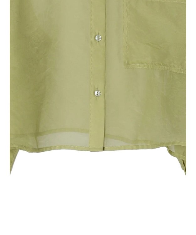 earth music&ecology ソデスリットクロップドシャツ Lime Green