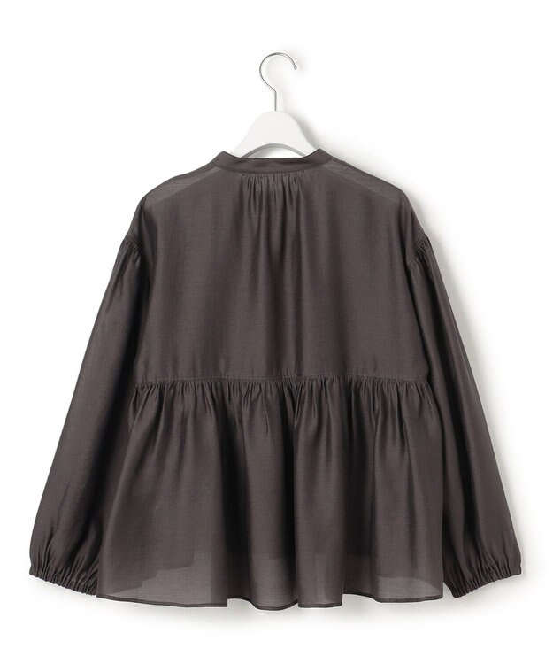 23区 S 【WEB&一部店舗限定カラーあり】ソフトオーガンジー ボリューム ブラウス [一部店舗限定カラー]ダークブラウン系