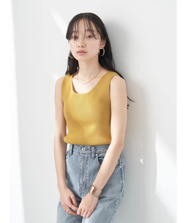 earth music&ecology ２ＷＡＹリブニットタンクトップ Yellow