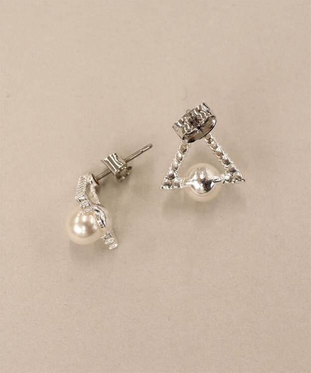 Tiaclasse 【金属アレルギー対応】トライアングルパールピアス シルバー