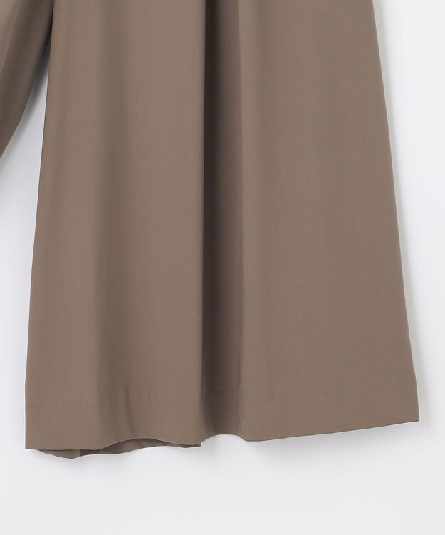 自由区 【XSサイズ～/洗える】ストレッチタイプライター ワイドパンツ ブラウン系