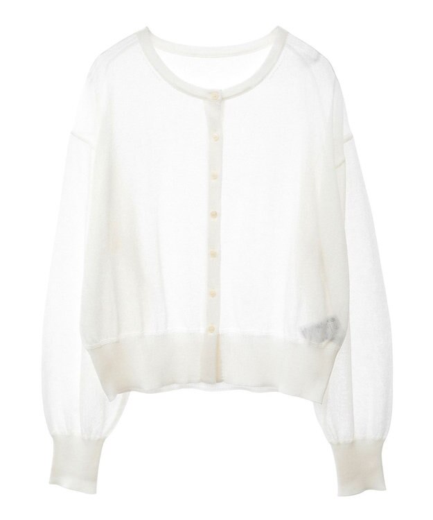 earth music&ecology 【予約】接触冷感シアークルーニットカーディガン アイボリー