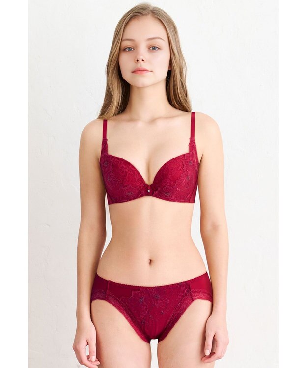 WACOAL ブラジャー 【ハグするブラ】 体温を感知してカラダになじむ 谷間メイク 脇高設計 レディース BXB478 /ワコール レッド