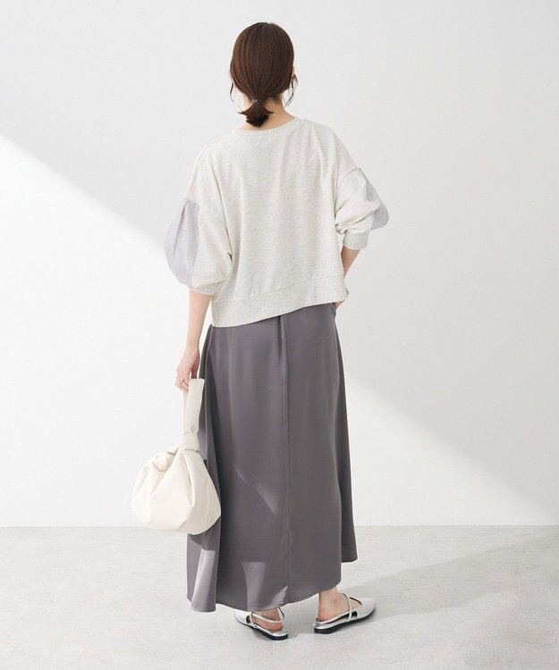 Green Parks 箔プリントドッキング裏毛プルオーバー Oatmeal