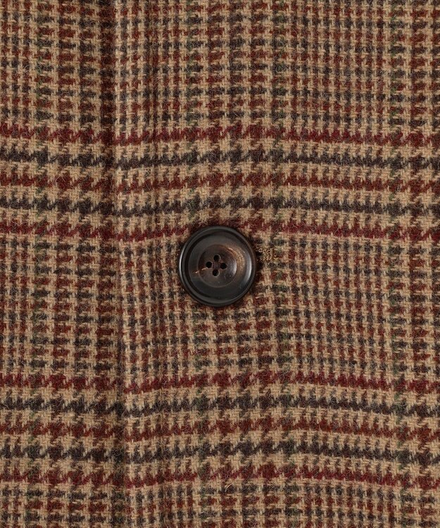 J.PRESS MEN 【KING SIZE】【JAPAN TWEED with REAL SHETLAND】ガンクラブチェック バルカラーコート ブラウン系4