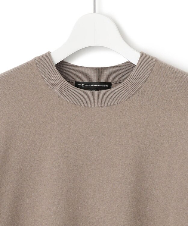 23区 【好評素材につき新型追加】ヴィスコースストレッチ クルーネック ニット モカ系