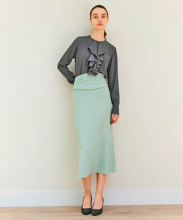 BEIGE， 【WEB限定】KINABALU / ニットスカート Sage