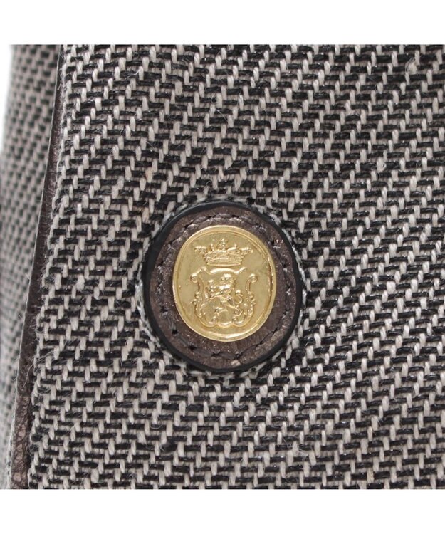 A.D.M.J. リネンラメクロス/前金具付トート32cm(Dカン＋) BLACK