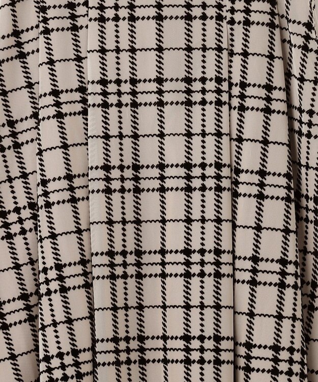 Feroux フロッキーチェック・ドット スカート ベージュ系2