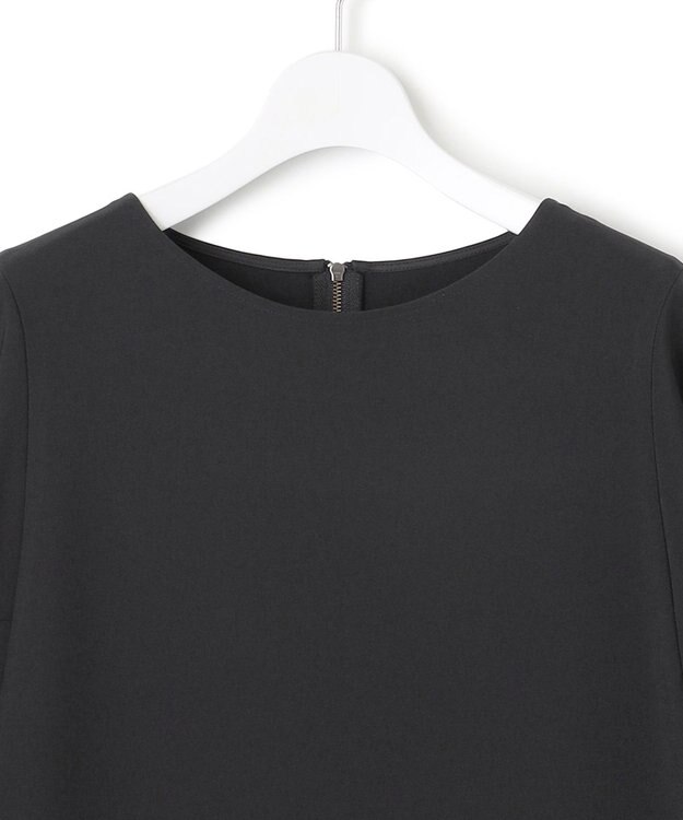 ICB 【洗える】 ウールライクストレッチ ドルマンスリーブワンピース ブラック系