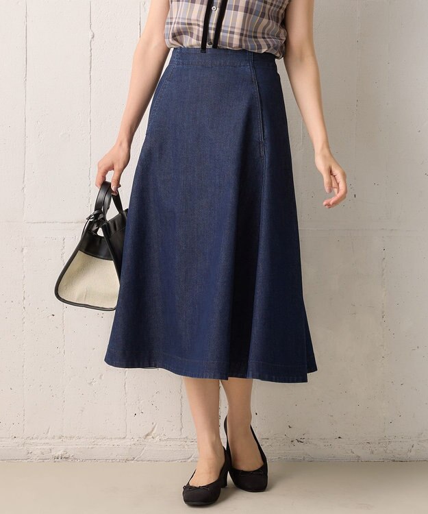 組曲 【23AW】DENIMフレア スカート ネイビー系