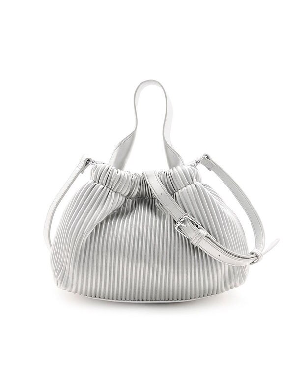 MioFIRANO プリーツミニバッグ 2WAY　FR エフアール SILVER