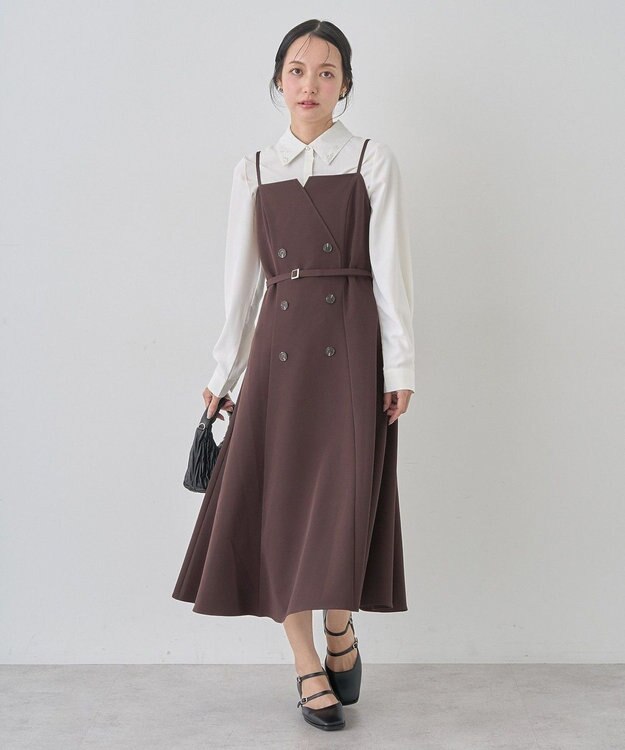 earth music&ecology 襟ビジューブラウス Off White