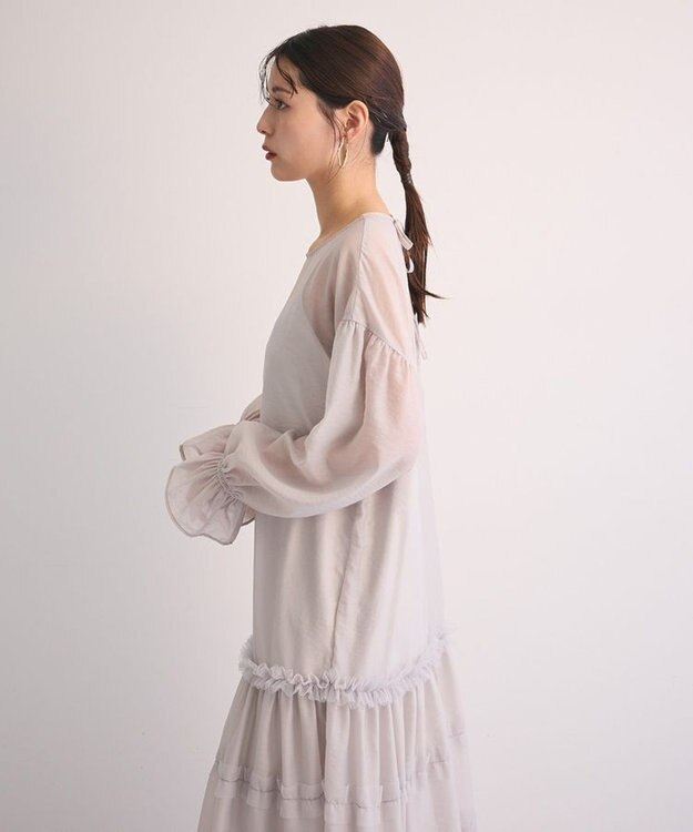 Green Parks ・Ｒａｉｌｍｅオーガンジーワンピース（インナーＯＰ Light Gray