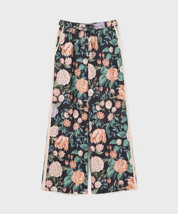 GRACE CONTINENTAL アンティークフラワープリントパンツ ブラック