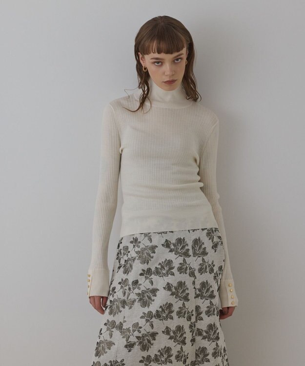 GRACE CONTINENTAL ウールハイゲージニットトップ ホワイト