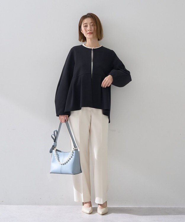 YECCA VECCA サイドベルテッドハイウエストパンツ Ivory