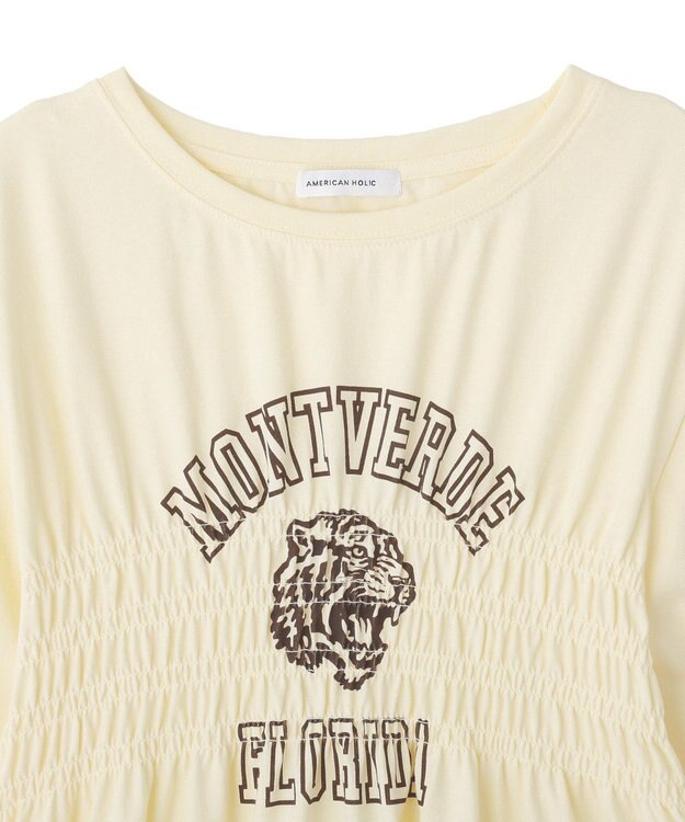AMERICAN HOLIC シャーリングプリントTシャツ Light Yellow